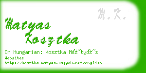 matyas kosztka business card